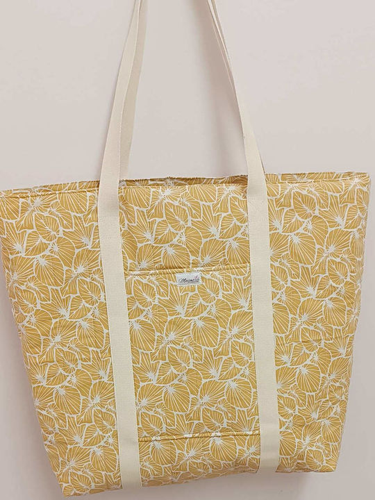 Magnolia Handmade Υφασμάτινη Τσάντα Θαλάσσης Κίτρινη