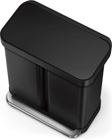 Simplehuman Recycling Waste Bin from Inox Steel with Pedal 58lt