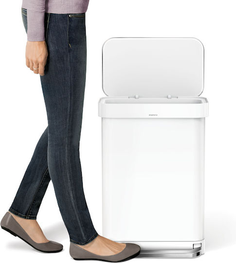 Simplehuman Κάδος Απορριμμάτων από Ανοξείδωτο Ατσάλι με Πεντάλ 55lt