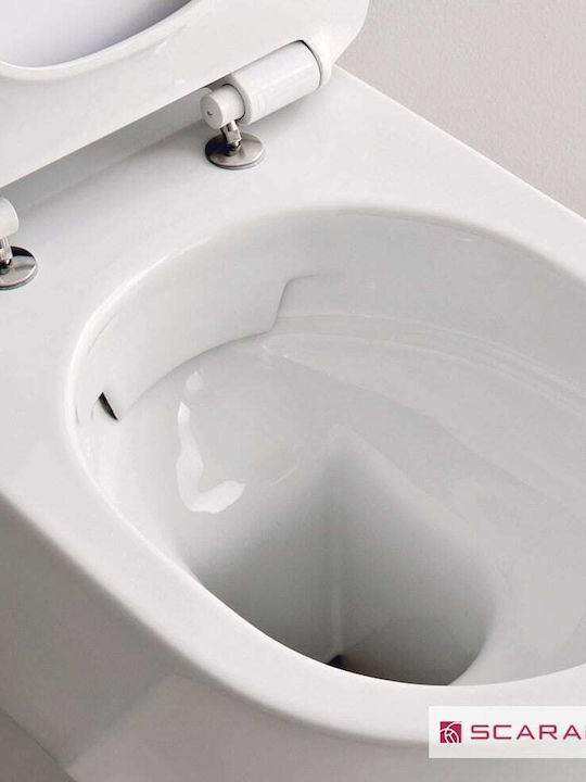 Scarabeo Clean-flush Λεκάνη Κρεμαστή με Slim Κάλυμμα Soft Close και Μπιντέ Λευκή Scarabeo Clean-flush Λεκάνη Κρεμαστή με Slim Κάλυμμα Soft Close και Μπιντέ Λευκή