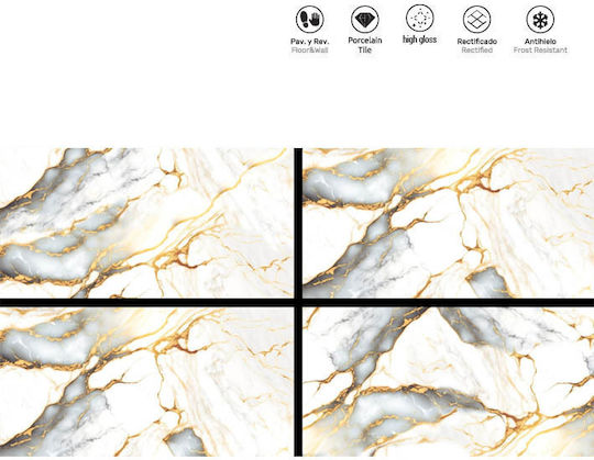 LV Granito Fliese Boden / Wand Innenbereich 120x60cm Golden