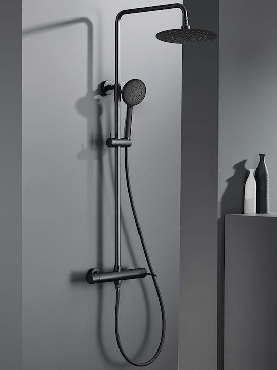 Orabella Shower Column with Mixer Black Orabella Shower Column with Mixer Black
