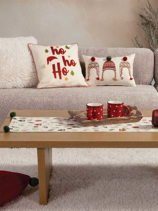 Decorative Pillow White Christmas Ecru 30x45cm Nef Nef Homeware Cotton Ecru 30x45