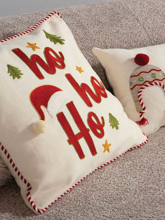 Decorative Pillow White Christmas Ecru 45x45cm Nef Nef Homeware Cotton Ecru 45x45