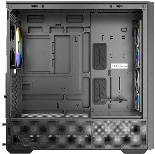 Antec FLUX REAR Gaming Midi-Turm Computergehäuse mit Seitenfenster Schwarz
