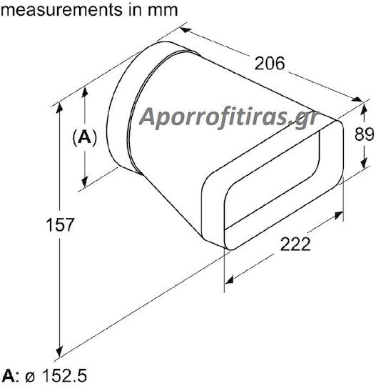 Neff Σύνδεσμος/Γωνία Απορροφητήρα Συμβατός με Neff 22.2x20.6cm