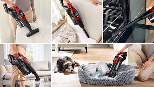 Bosch Unlimited 10 ProAnimal Прахосмукачка 2 в 1 Stick & Ръчна Червена