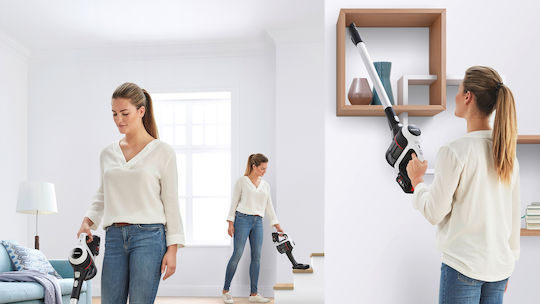 Bosch Unlimited Επαναφορτιζόμενη Σκούπα 2 σε 1 Stick & Χειρός 18V Ασημί