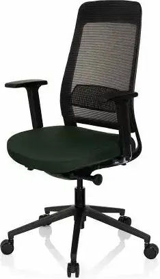 Hjh Оffice Chiaro Офис Стол С Регулируеми Подлакътници Черен/Тъмнозелен