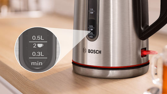 Bosch Mymoment Βραστήρας 1.7lt 2400W Ασημί