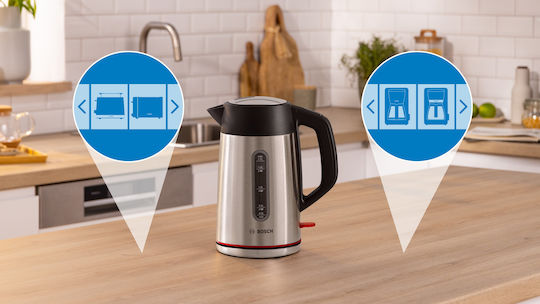 Bosch Mymoment Βραστήρας 1.7lt 2400W Ασημί