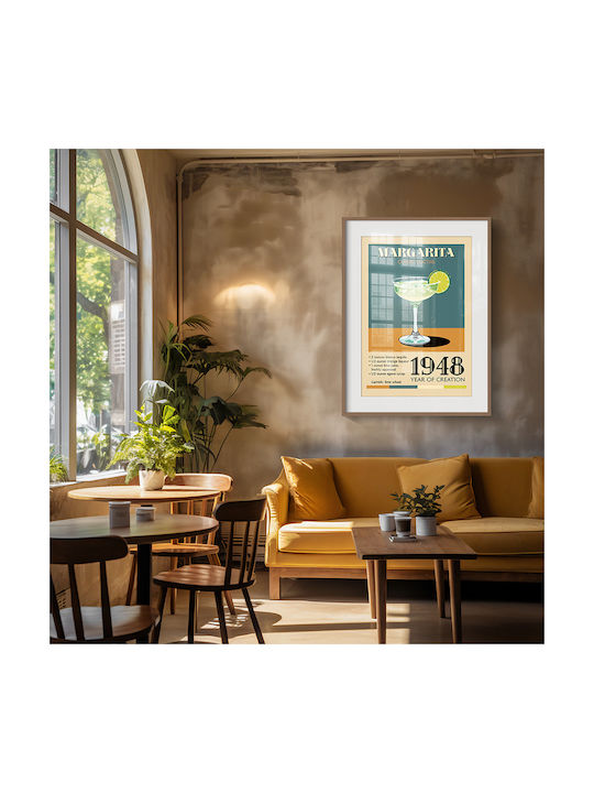 Poster Vintage Margarita Classic Cocktail Pst25385 30cm X 40cm Premium Black Wooden Frame
