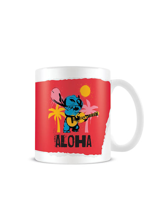Disney Lilo And Stitch Aloha Mug Ceramic Red 315ml
