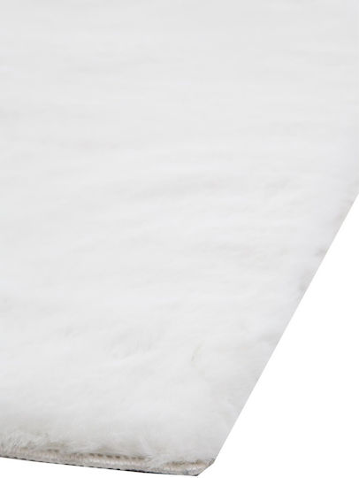 Royal Carpet Bunny Αντιολισθητικό Χαλί Ορθογώνιο Shaggy Γούνινο White 67x140cm