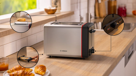 Bosch Prăjitor de pâine 2 sloturi 970W Inox