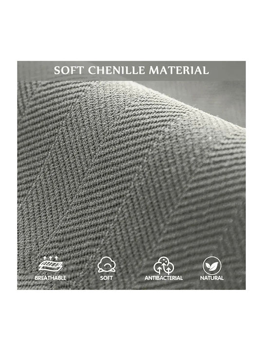 Husă Elastică Canapea cu trei locuri Gray 110x180cm 1buc 3305561