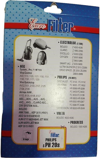 Replacement Vacuum Cleaner Bags Sph 20 S Philips Volta Electrolux Aeg Eurofilter