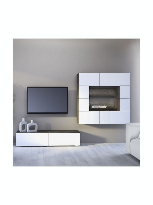 Smart No 7D Living Room TV Unit White L377xW45xH180cm