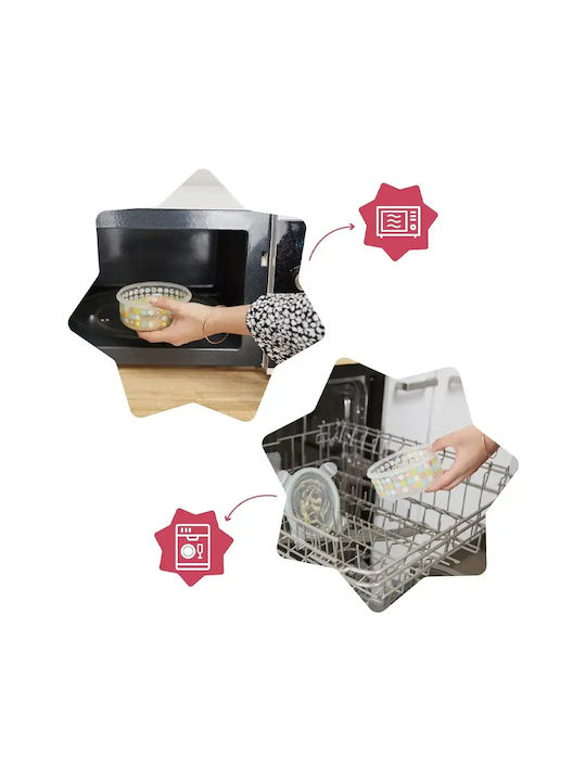 Badabulle Cutie pentru Mâncare Plastic Multicolor Potrivit pentru Cuptor cu Microunde 2buc