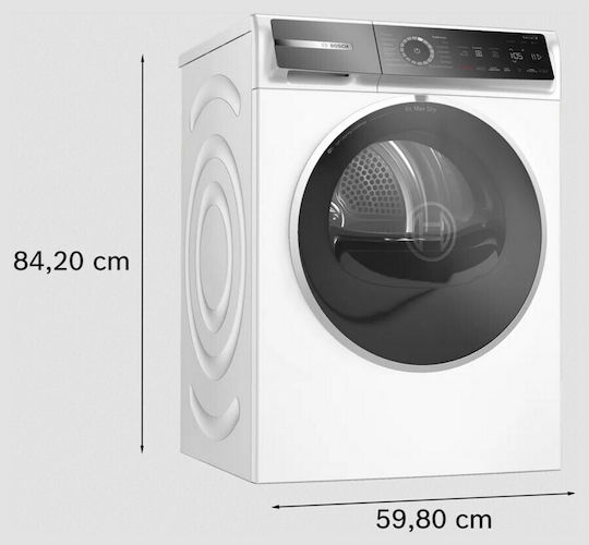 Bosch Serie 8 Στεγνωτήριο 9kg με Αντλία Θερμότητας