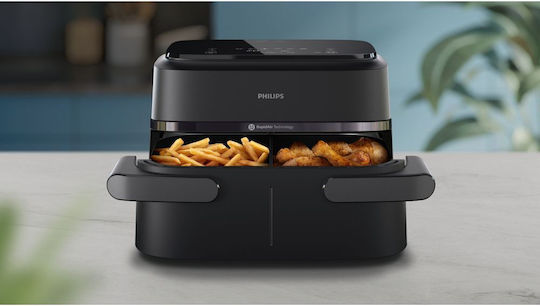 Philips Air Fryer with Double Detachable Bucket 7.1lt Black NA154/00