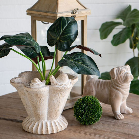 Artekko Cement Planter Concrete Beige 25.5x24x22.5cm.