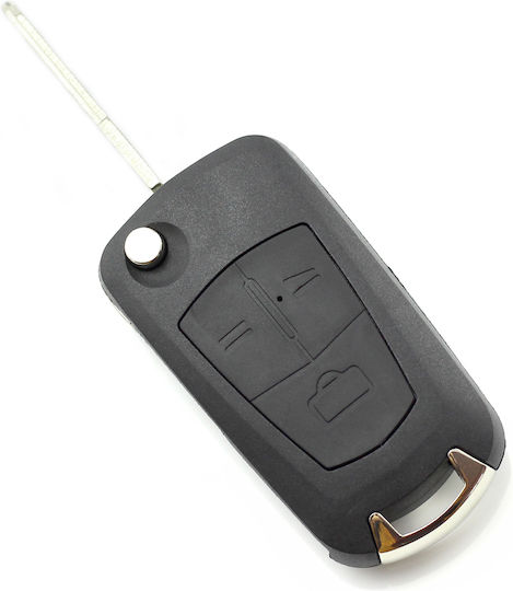Opel 3-Button Flip Key Case Blade On Left