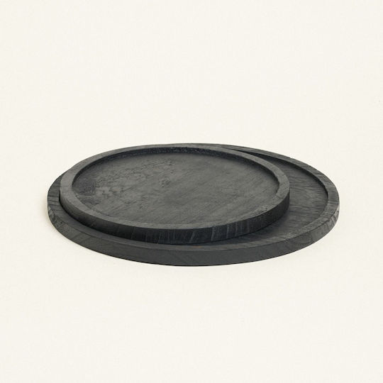 Beauty Home Wooden Round Serving Tray in Black Color 29.5x29.5cm 800404-8d1237b3 1pcs