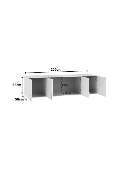 Pakketo Royal Правоъгълена Тавански шкаф от Плоча Wenge 200x58x7см 361-000110 2бр