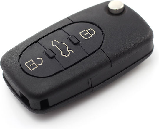 Husă Pentru Chei Auto Audi 3+1 Buton Tip Cuțit 1 Buton Panică Baterie 1616 Carguard