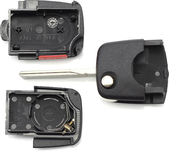 Carguard Audi Калъф За Ключ Switchblade 2+1 Бутона Бутон За Паника Батерия Cr 2032