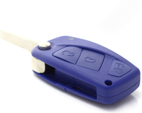 Fiat Knife-type Key Case 3 Buttons Blue