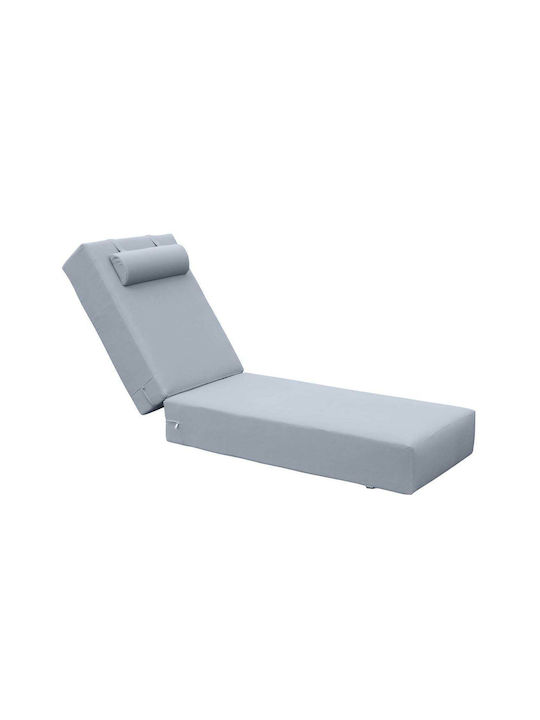 Woodwell Μαξιλάρι Ξαπλώστρας με Πλάτη Sunlounger Γκρι 60x196εκ.