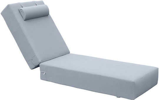 Woodwell Sunbed Cushion with Backrest Sunlounger Gray 60x196cm