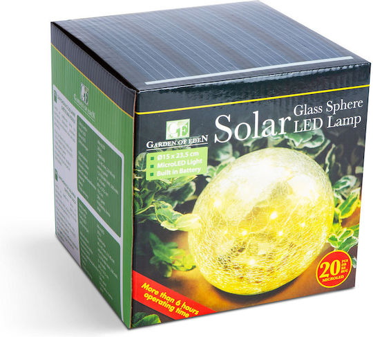 Solarleuchte Glas Kugel Lampe 15 Cm 20 Warm Weiß LEDs