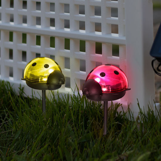 Led Solar Lamp Ladybug Cool White Red Yellow 75 X 60 X 156 Mm