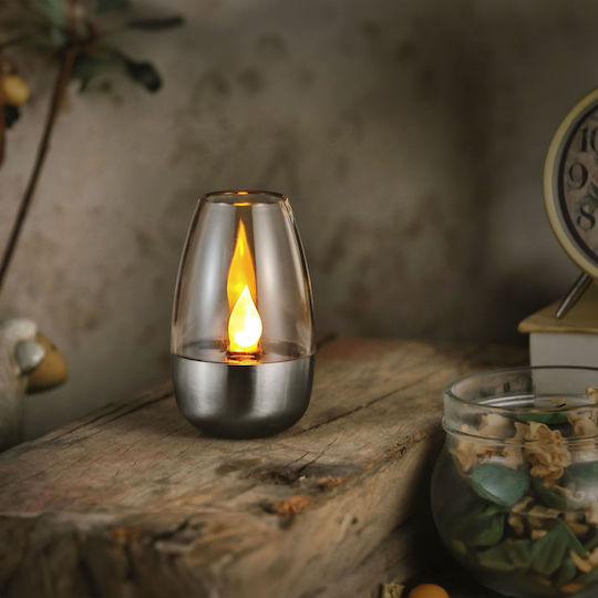 Solar Lamp Candle Flame Effect 1 Warm White Led 6 X 9 Cm