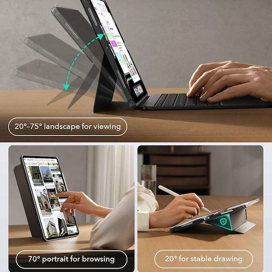ESR Shift Magnetic Flip Cover mit Tastatur Grau für iPad Air 13 (2024) iPad Air 13 (2025)