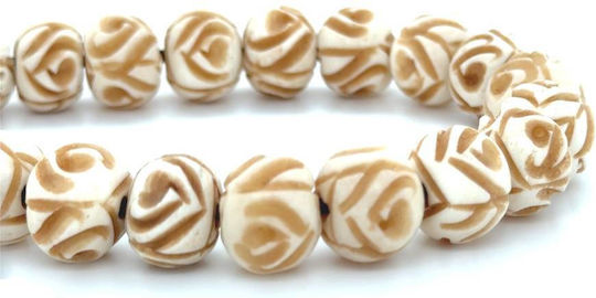 Kompologadiko Graven Camel Bone Worry Beads with 33 Beads Brown