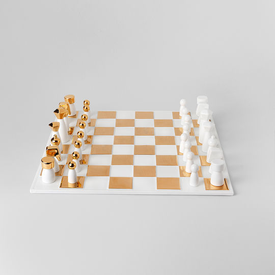 Raeder Wooden Chess Pawns Gold / White 6cm