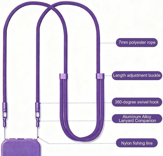 Șnur Pentru Telefon Mobil Xdcase Cu Dublă Cataramă Reglabil Crossbody Gri Închis