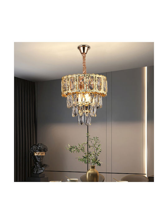 Alista Home Πολυέλαιος Ø30cm με Κρύσταλλα Χρυσός Alista Home Πολυέλαιος Ø30cm με Κρύσταλλα Χρυσός