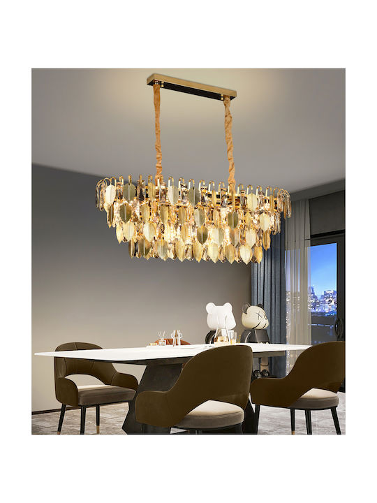 Alista Home Kronleuchter Ø80cm mit Kristallen Gold Alista Home Kronleuchter Ø80cm mit Kristallen Gold