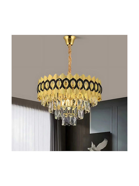 Alista Home Candelabru 8xE14 Ø49cm cu Cristale Auriu AT1CT-IM1P-HT2L-CC8942/500