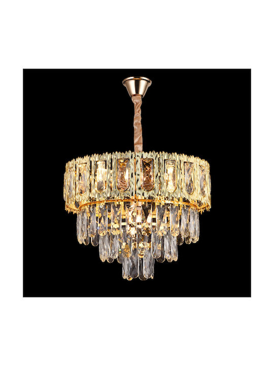 Alista Home Candelabru 5xE14 Ø40cm cu Cristale Auriu AT1CT-IM1P-HT2L-CC912/400GD