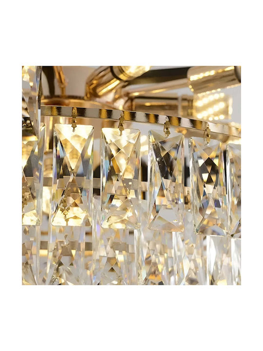 Alista Home Πολυέλαιος 7xE14 Ø49cm με Κρύσταλλα Χρυσός AT1CT-IM1P-HT2L-CC900/500