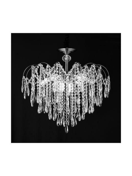 Alista Home Candelabru 5xE14 Ø49cm cu Cristale Transparent AT1CT-IM1P-HT2L-CC9324/5CH