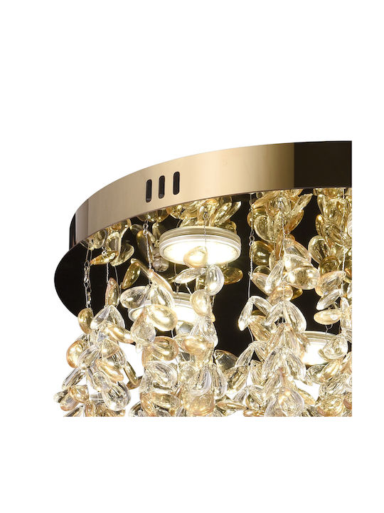 Alista Home Plafonieră de Tavan Aurie cu LED Integrat și Cristale