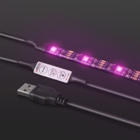 Alista Home Rezistent la apă Bandă LED Pentru televizor USB 5V RGB Lumină 1m Tip SMD5050 cu Sursă de alimentare
