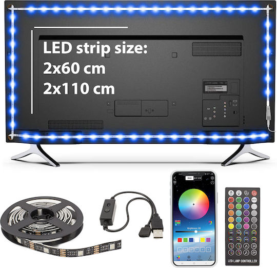 Alista Home Inteligent Bandă LED Pentru televizor USB 5V RGB Lumină cu Sursă de alimentare & Telecomandă
